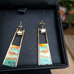 Nwot  turq  and coral earrings